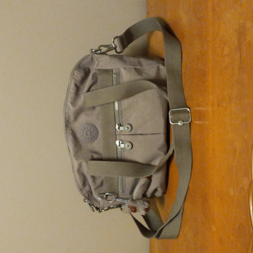 Kipling Klara Nylon Crossbody Bag Cool Grey Tonal